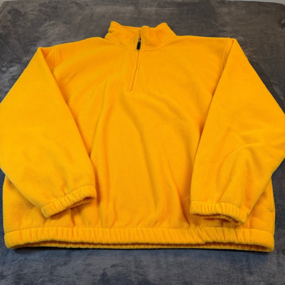 Croft & Barrow C&B Sport Fleece Pullover Mens Extra Large Yellow Quarter Zip